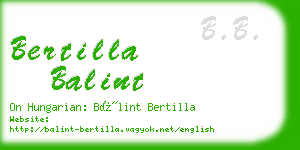 bertilla balint business card